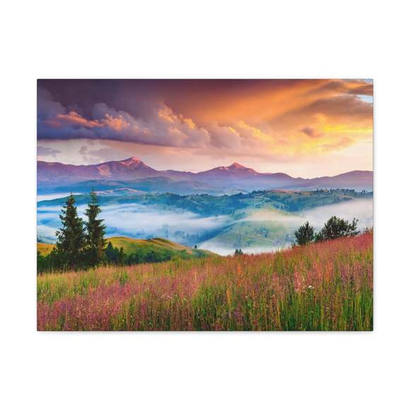 Majestic Mountain Mystic Forest Nature Wilderness Photography Canvas Wall Art fo